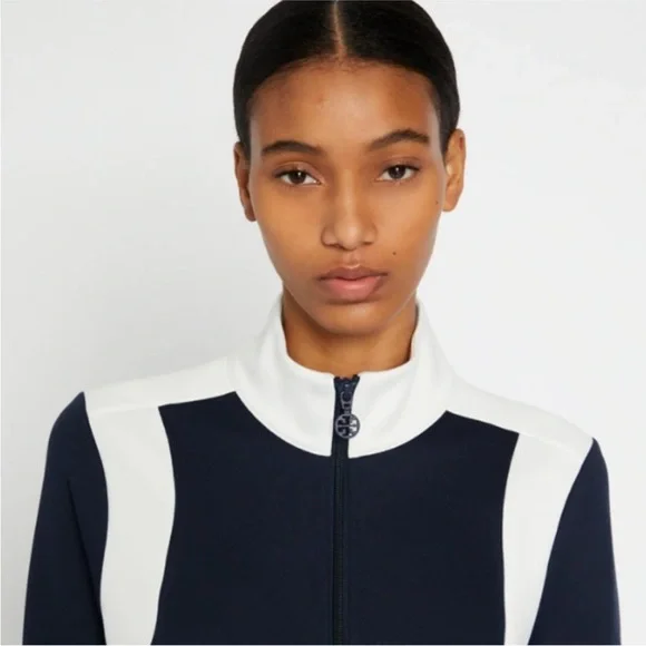 Tori Birch Tori Sport Colorblock Navy & White Track Jacket Sz. Medium - Picture 11 of 12